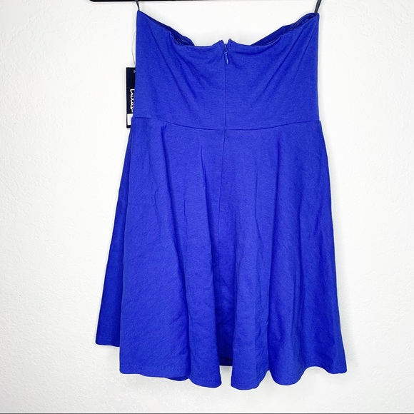 Lulu's About a Twirl Royal Blue Strapless Skater Mini Dress Size Medium - Picture 5 of 8